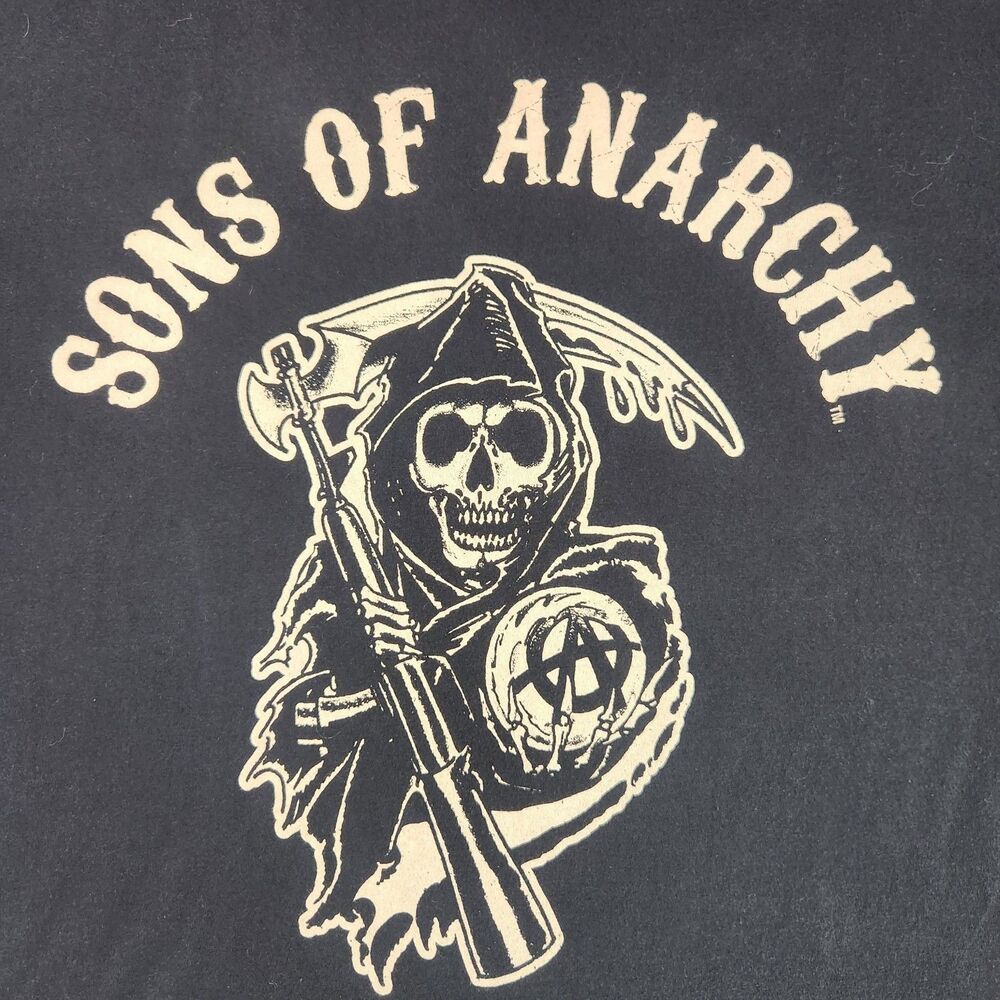 Sons Of Anarchy T-Shirt 2XL Official Road Gear Grim Reaper Logo Fox 2012 Black